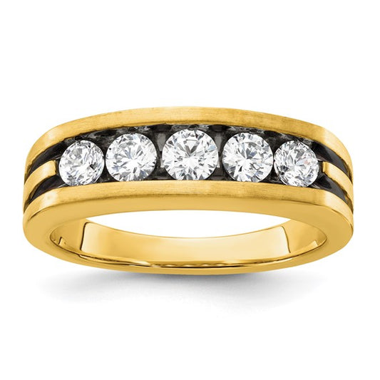 14K Lab Grown Diamond VS/SI GH, Black Rhodium Men's Ring