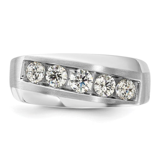 10K White Gold Lab Grown Diamond VS/SI GH, Men's 5-Stone Ring