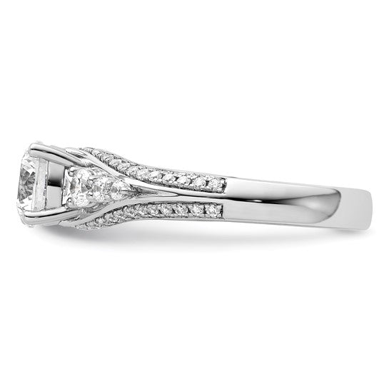 14K White Gold Lab Grown Diamond Semi-mount Engagement Ring