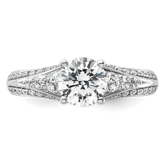 14K White Gold Lab Grown Diamond Semi-mount Engagement Ring