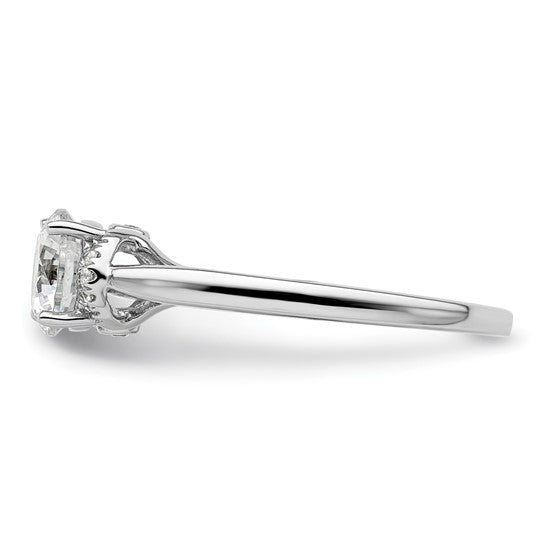 14K White Gold Lab Grown Diamond VS/SI GH, Semi-mount Eng Ring