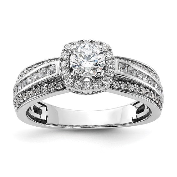 14K White Gold Lab Grown Diamond VS/SI GH, Semi-mount Engagement Rin