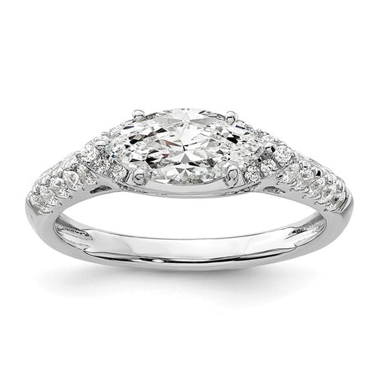 14K White Gold Lab Grown Diamond VS/SI GH, Semi-mount Engagement Rin