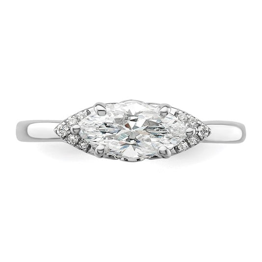 14K White Gold Lab Grown Diamond VS/SI GH, Semi-mount Engagement Ring