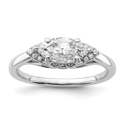 14K White Gold Lab Grown Diamond VS/SI GH, Semi-mount Engagement Ring