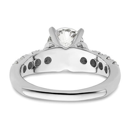 14k White Gold Three Stone ByPass Diamond Semi-Mount Including 2-2.7mm Side Stones Engagement Ring