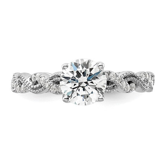 14K White Gold Lab Grown Diamond VS/SI GH, Semi-mount Engagement Rin