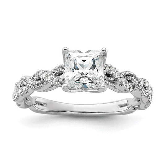 14K White Gold Lab Grown Diamond VS/SI GH, Semi-mount Engagement Rin