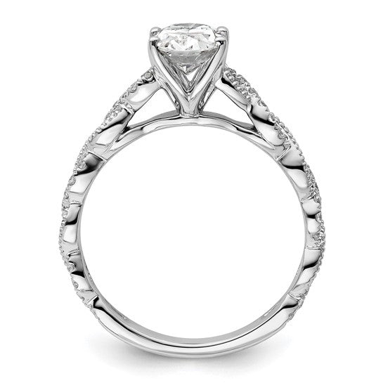 14K White Gold Lab Grown Diamond VS/SI GH, Semi-mount Engagement Rin