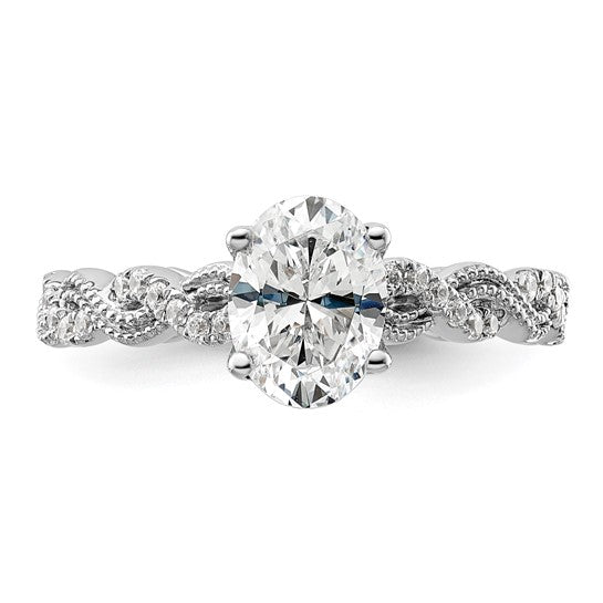 14K White Gold Lab Grown Diamond VS/SI GH, Semi-mount Engagement Rin