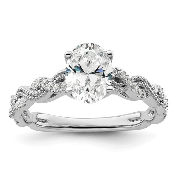 14K White Gold Lab Grown Diamond VS/SI GH, Semi-mount Engagement Rin