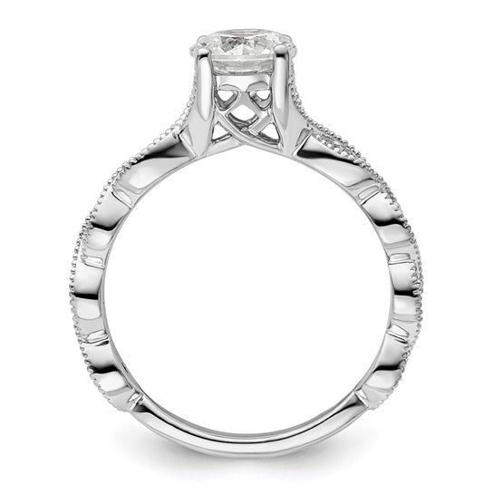 14K White Gold Lab Grown Diamond VS/SI GH, Semi-mount Engagement Rin