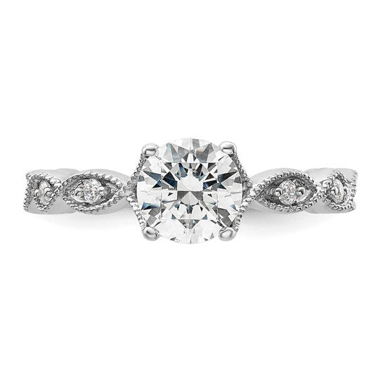 14K White Gold Lab Grown Diamond VS/SI GH, Semi-mount Engagement Rin