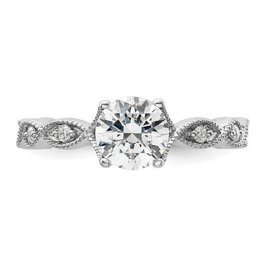 14K White Gold Lab Grown Diamond VS/SI GH, Semi-mount Engagement Rin