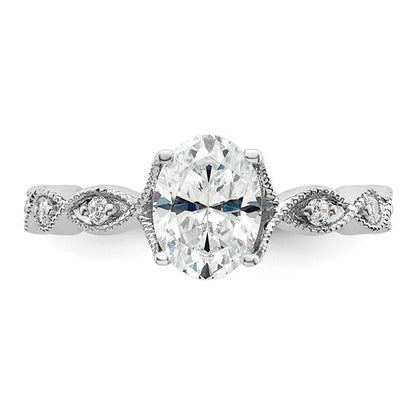 14K White Gold Lab Grown Diamond VS/SI GH, Semi-mount Engagement Rin