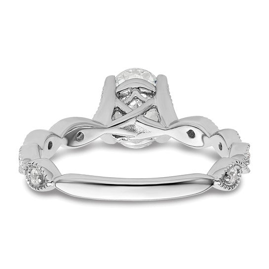 14K White Gold Lab Grown Diamond VS/SI GH, Semi-mount Engagement Rin