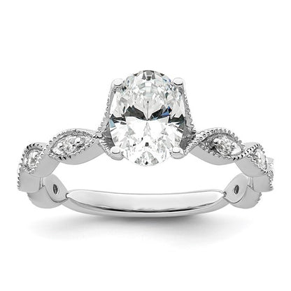 14K White Gold Lab Grown Diamond VS/SI GH, Semi-mount Engagement Rin