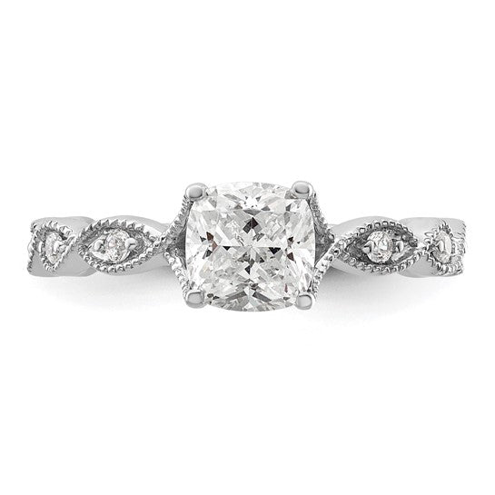 14K White Gold Lab Grown Diamond VS/SI GH, Semi-mount Engagement Rin