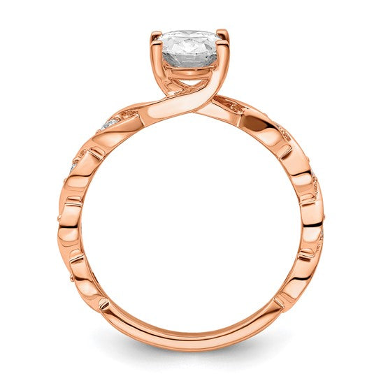 14K Rose Gold Lab Grown Diamond VS/SI GH, Semi-mount Engagement Ring