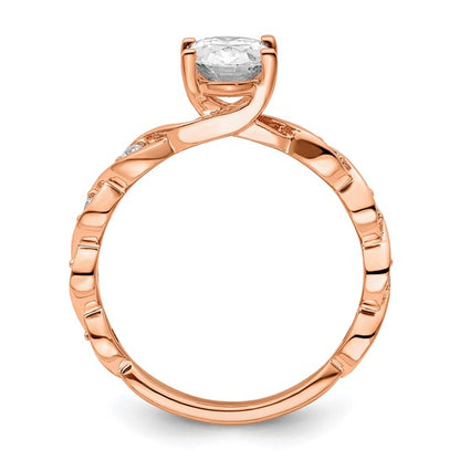 14K Rose Gold Lab Grown Diamond VS/SI GH, Semi-mount Engagement Ring