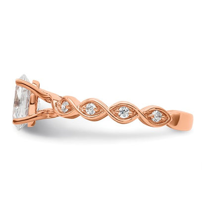 14K Rose Gold Lab Grown Diamond VS/SI GH, Semi-mount Engagement Ring