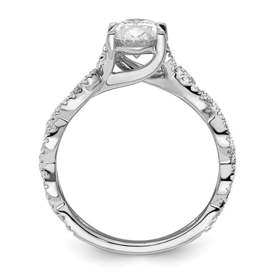 14K White Gold Lab Grown Diamond VS/SI GH, Semi-mount Engagement Rin