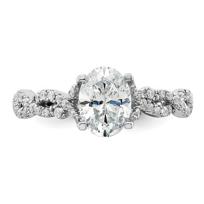 14K White Gold Lab Grown Diamond VS/SI GH, Semi-mount Engagement Rin