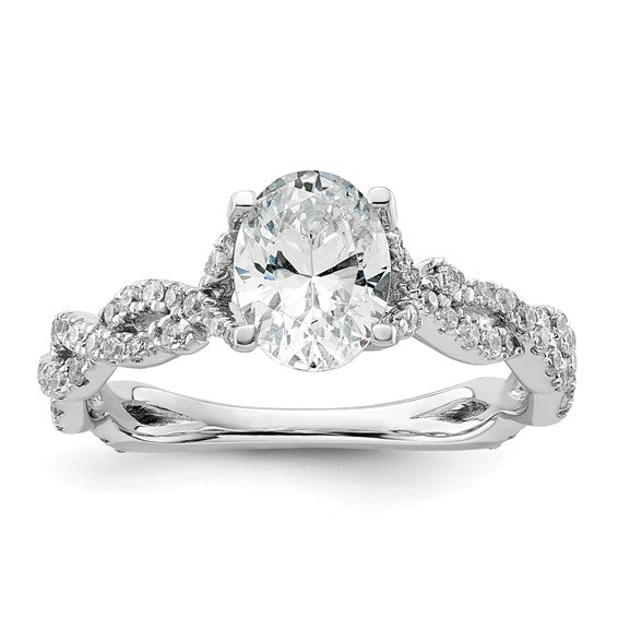 14K White Gold Lab Grown Diamond VS/SI GH, Semi-mount Engagement Rin