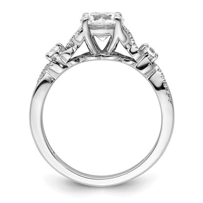 14K White Gold Lab Grown Diamond Semi-mount By-Pass Engagement Ring