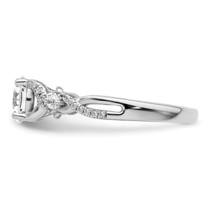 14K White Gold Lab Grown Diamond Semi-mount By-Pass Engagement Ring