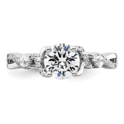 14K White Gold Lab Grown Diamond Semi-mount By-Pass Engagement Ring