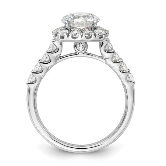 14K White Gold Lab Grown Diamond Semi-mount Halo Engagement Ring