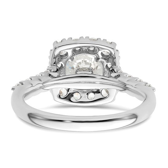 14K White Gold Lab Grown Diamond Semi-mount Halo Engagement Ring