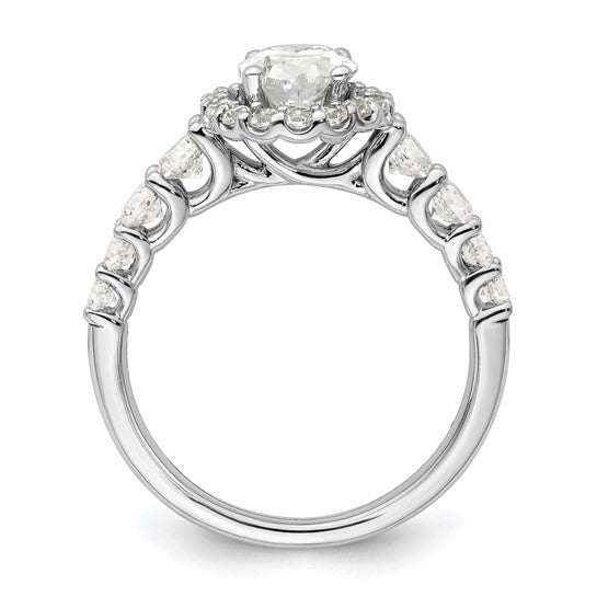 14K White Gold Lab Grown Diamond Semi-mount Halo Engagement Ring