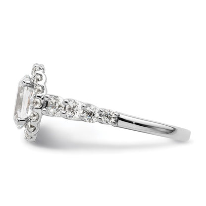 14K White Gold Lab Grown Diamond Semi-mount Halo Engagement Ring