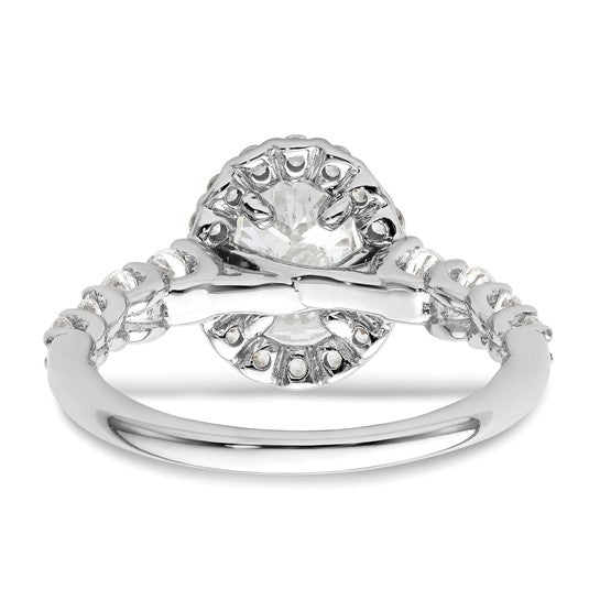 14K White Gold Lab Grown Diamond Semi-mount Halo Engagement Ring