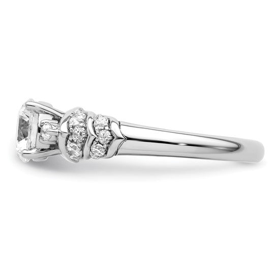 14K White Gold Lab Grown Diamond Semi-mount Engagement Ring