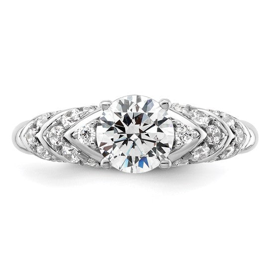 14K White Gold Lab Grown Diamond Semi-mount Engagement Ring