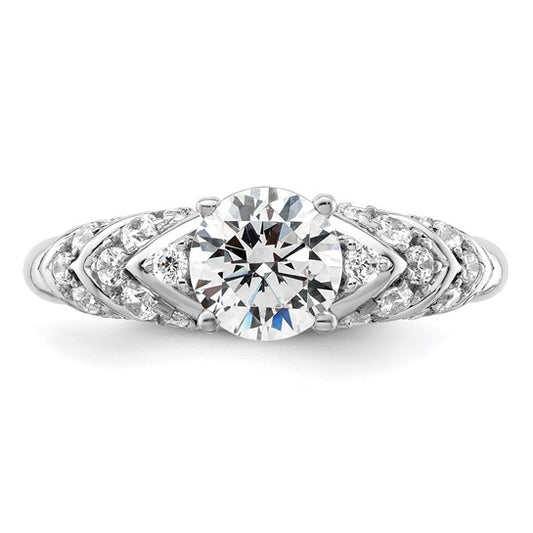 14K White Gold Lab Grown Diamond Semi-mount Engagement Ring