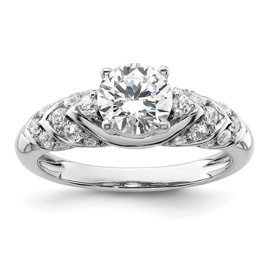 14K White Gold Lab Grown Diamond Semi-mount Engagement Ring