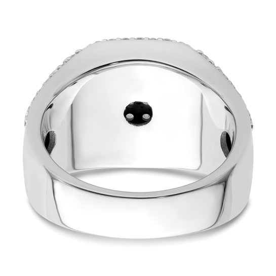 14K White Gold Lab Grown Diamond Side Design Men's Ring