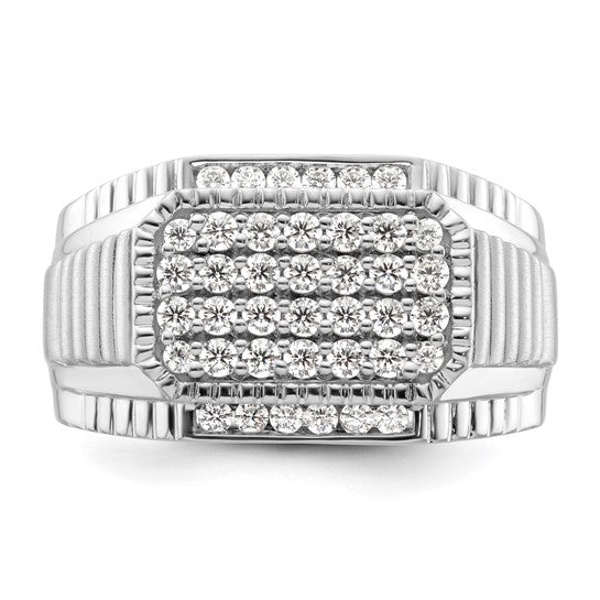 14K White Lab Grown Diamond Men's Ring