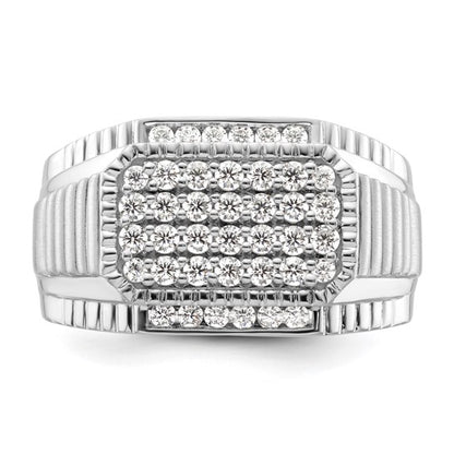 14K White Lab Grown Diamond Men's Ring