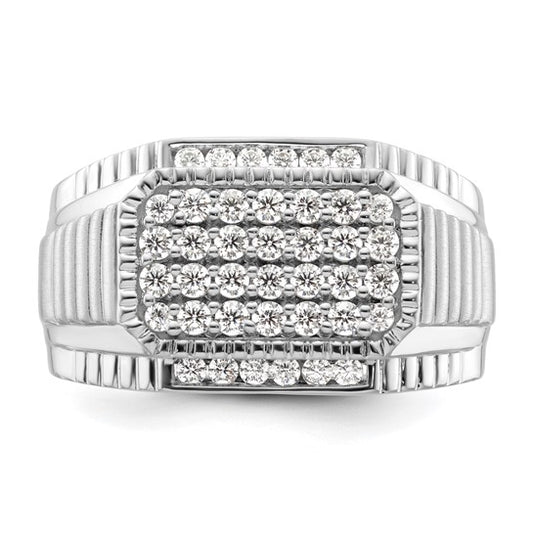 14K White Lab Grown Diamond Men's Ring