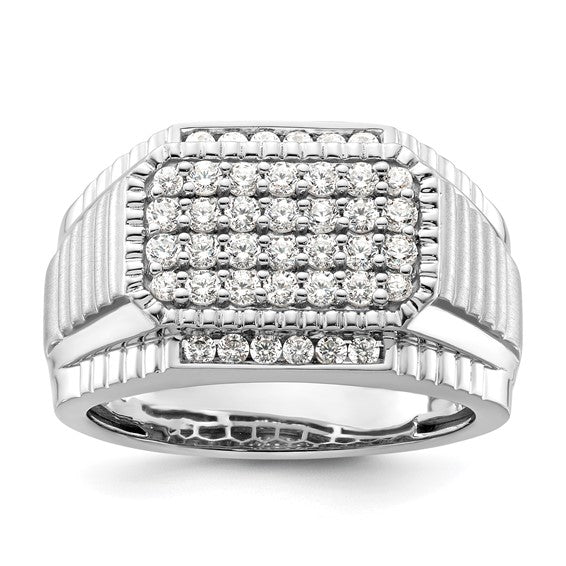 14K White Lab Grown Diamond Men's Ring