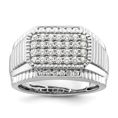 14K White Lab Grown Diamond Men's Ring