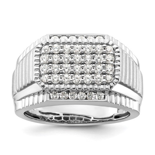 14K White Lab Grown Diamond Men's Ring