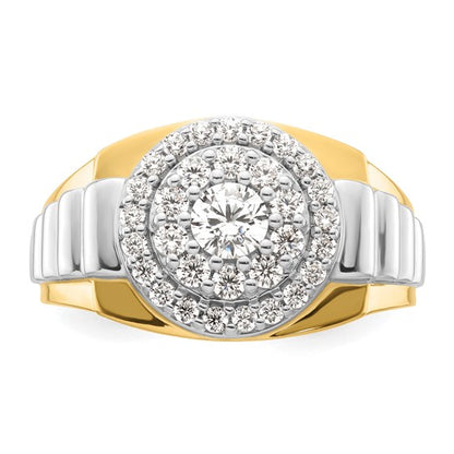 14K Two-Tone Lab Grown Diamond Cluster Men's Ring