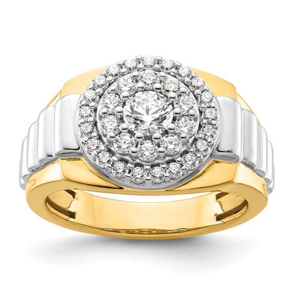 14K Two-Tone Lab Grown Diamond Cluster Men's Ring