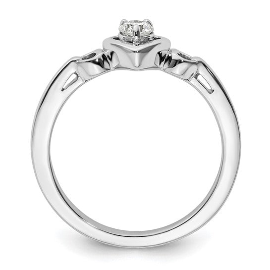 14K White Gold Diamond Complete Heart Promise/Engagement Ring